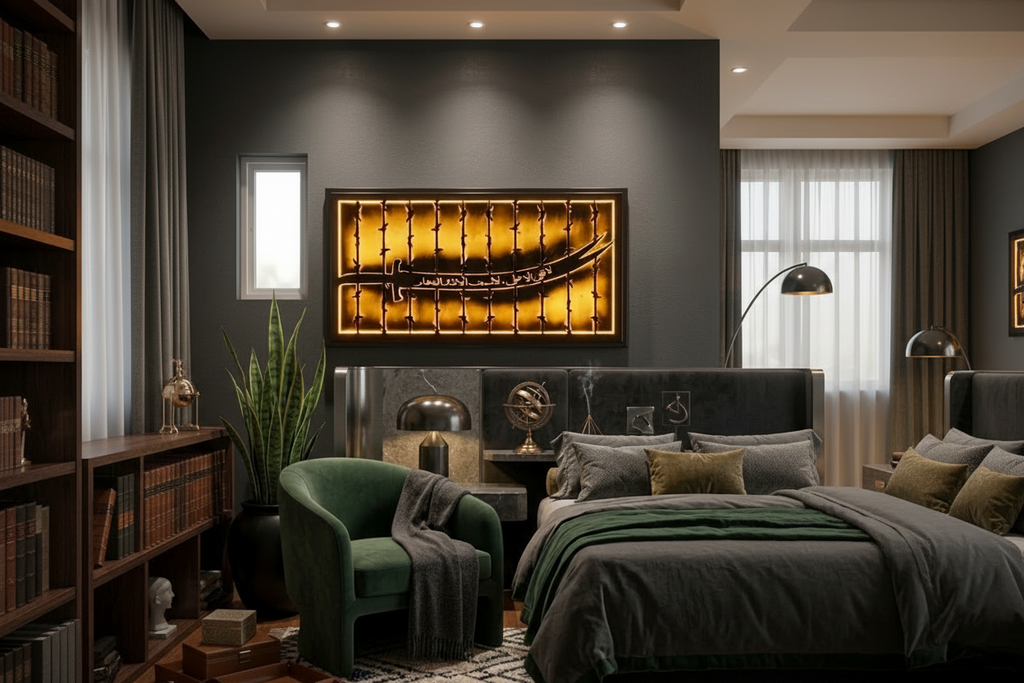 Zulfiqar Metal Wall Art with LED Backlight & acrylic back sheet | Maula Ali Sword Decore | Waterproof outdoor | Heat resistence
