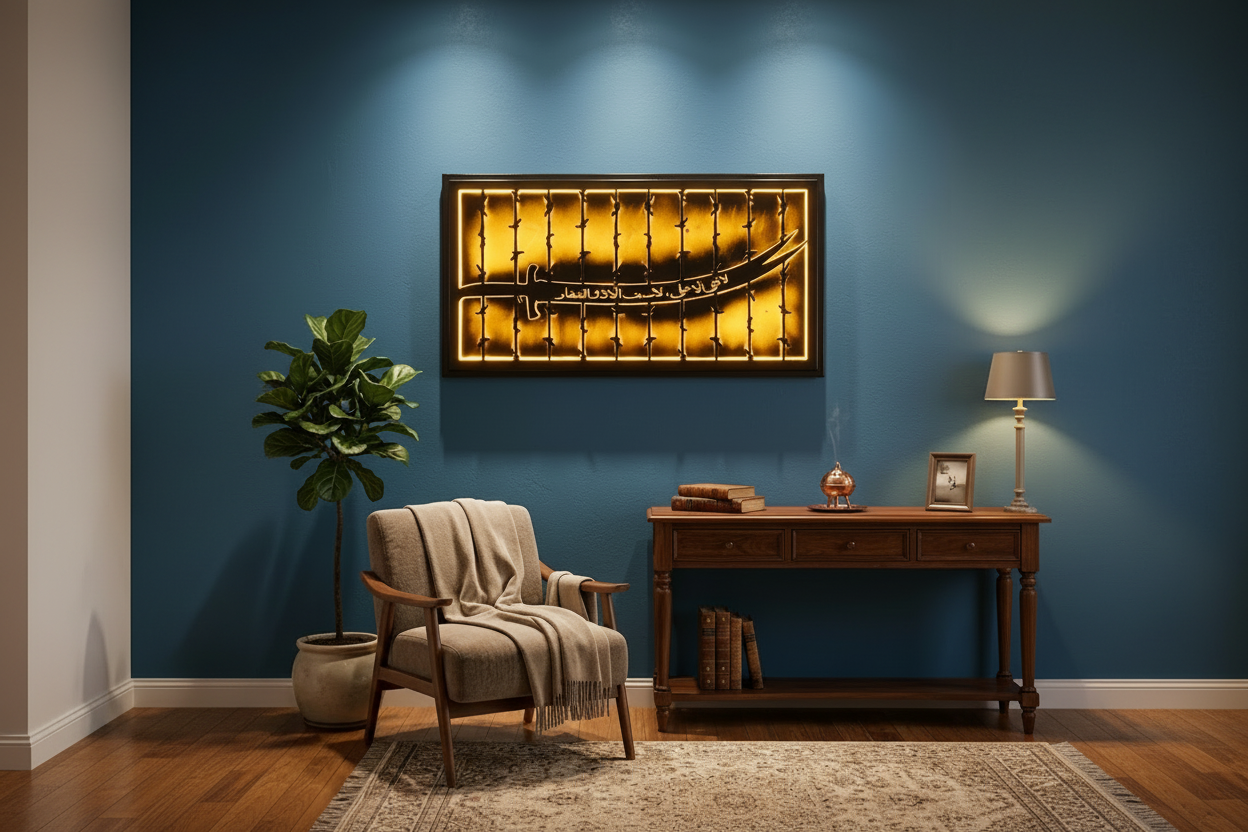 Zulfiqar Metal Wall Art with LED Backlight & acrylic back sheet | Maula Ali Sword Decore | Waterproof outdoor | Heat resistence
