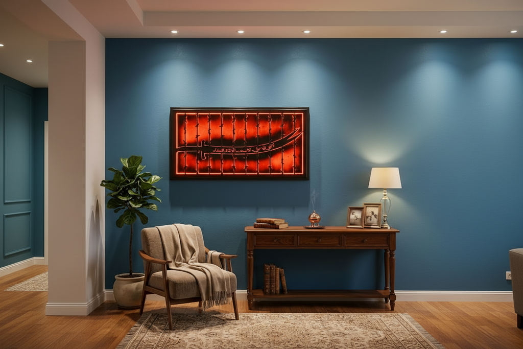 Zulfiqar Metal Wall Art with LED Backlight & acrylic back sheet | Maula Ali Sword Decore | Waterproof outdoor | Heat resistence
