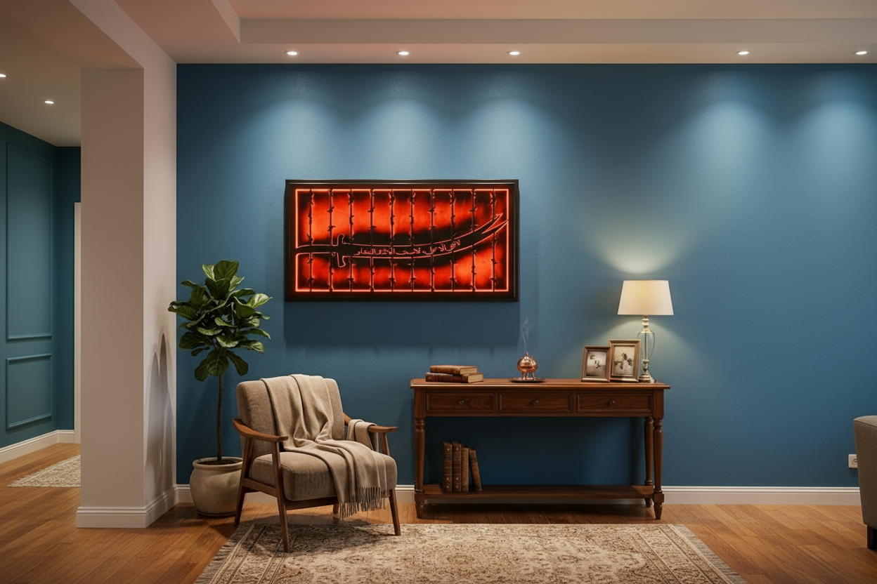 Zulfiqar Metal Wall Art with LED Backlight & acrylic back sheet | Maula Ali Sword Decore | Waterproof outdoor | Heat resistence