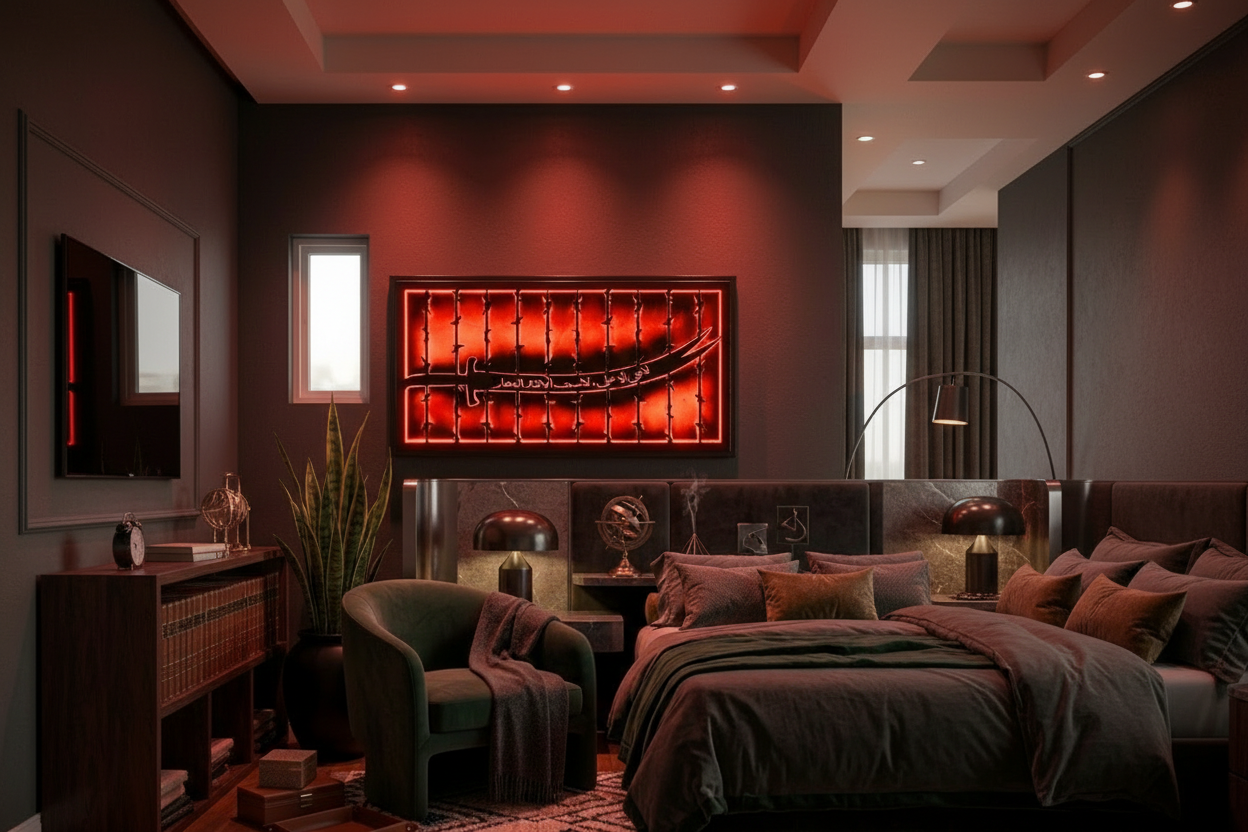 Zulfiqar Metal Wall Art with LED Backlight & acrylic back sheet | Maula Ali Sword Decore | Waterproof outdoor | Heat resistence