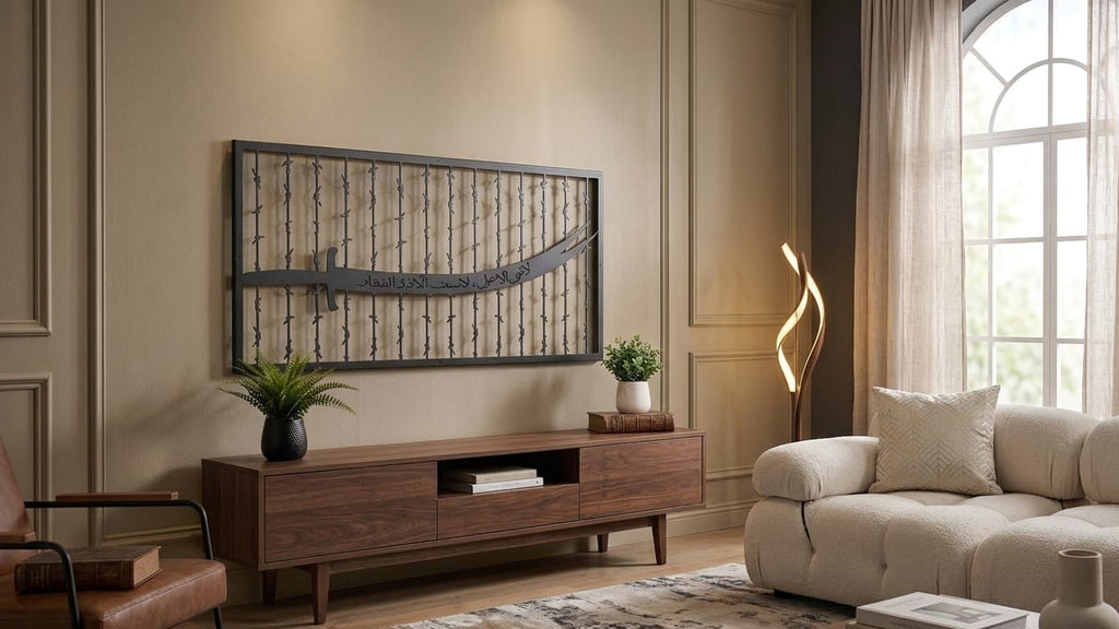 Zulfiqar Metal Wall Art with LED Backlight | Maula Ali Sword Decor